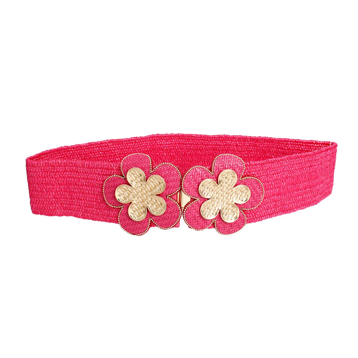 Raffia Fuchsia Flower Belt