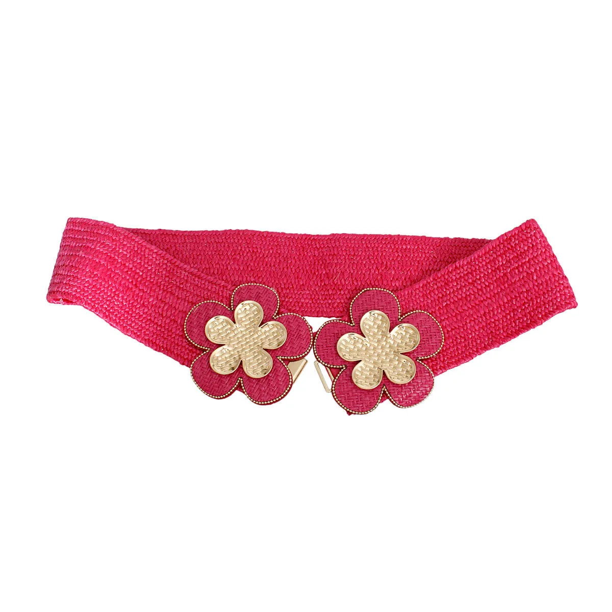 Raffia Fuchsia Flower Belt