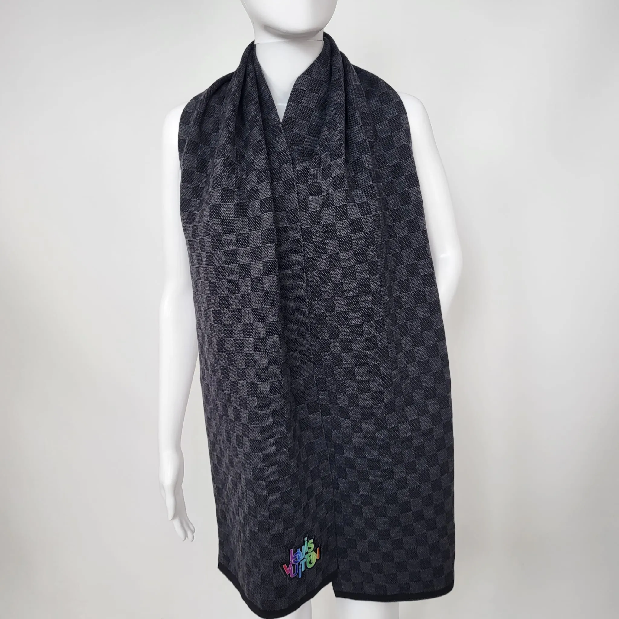 Rain Damier Graphite Scarf