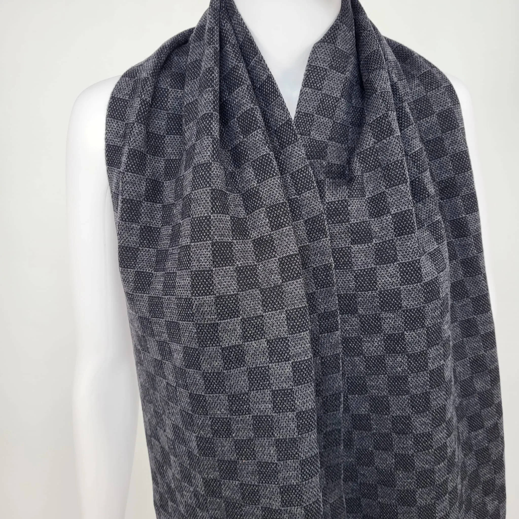 Rain Damier Graphite Scarf