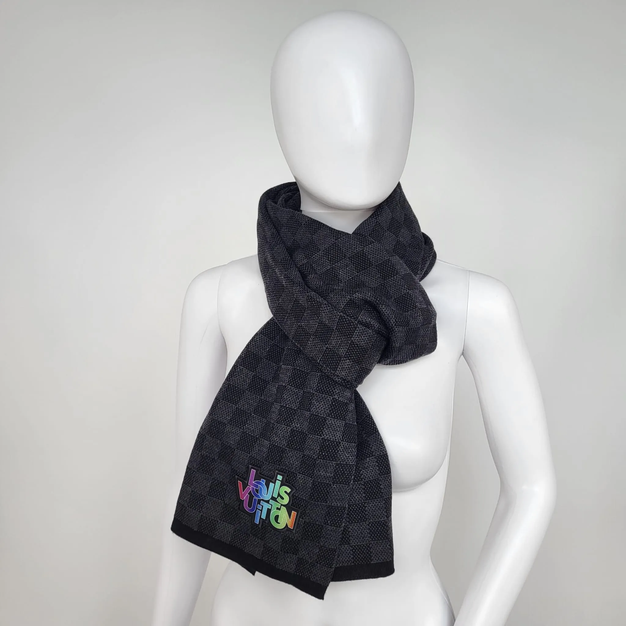 Rain Damier Graphite Scarf