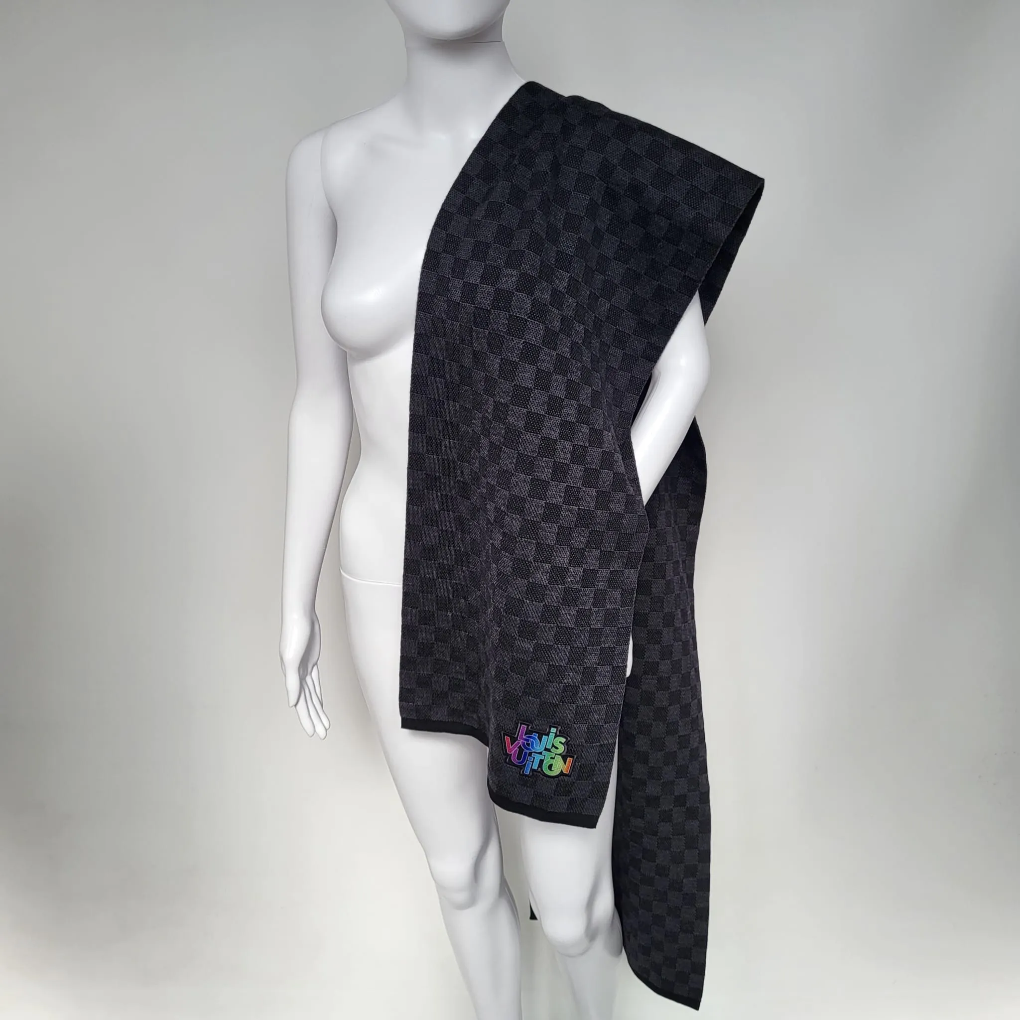 Rain Damier Graphite Scarf