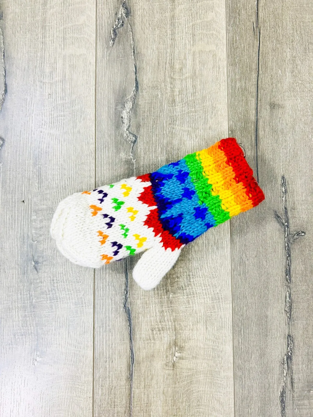 Rainbow Wool Mittens