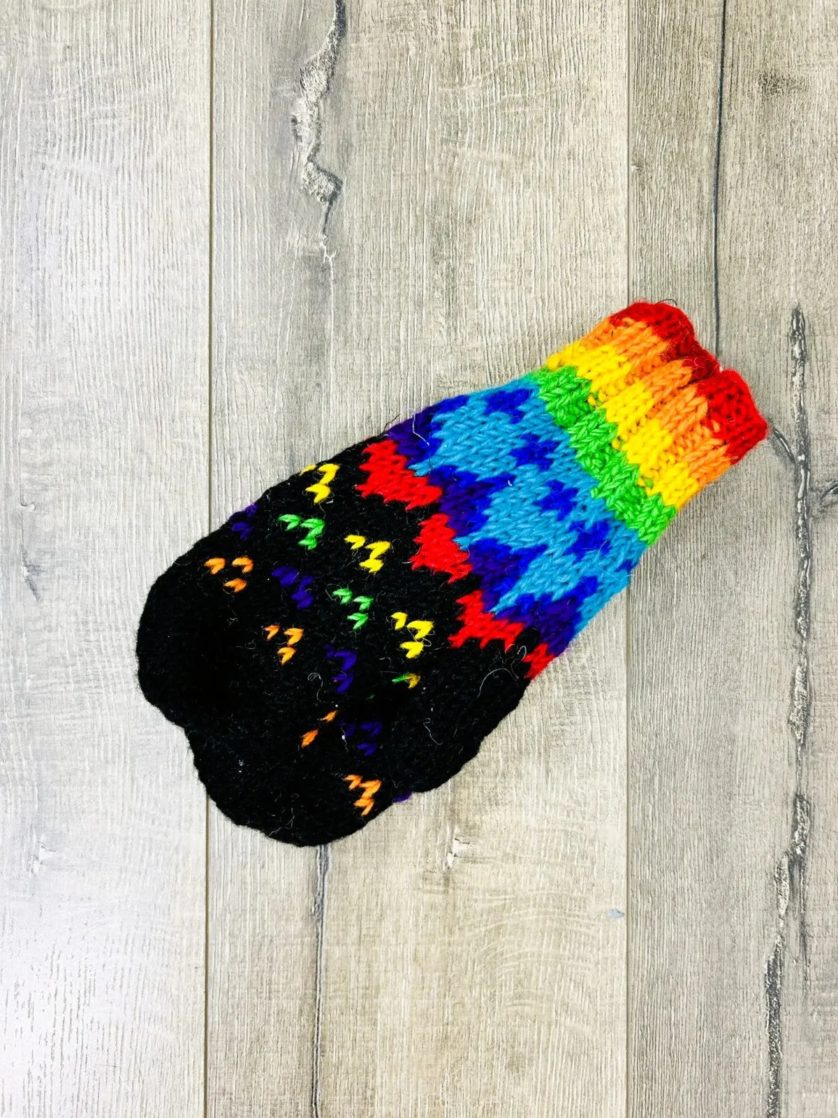 Rainbow Wool Mittens