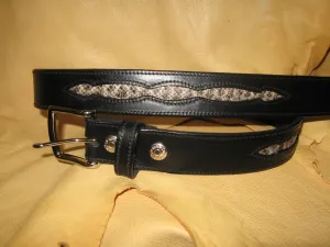 Rattlesnake Skin Harness Leather Belt
