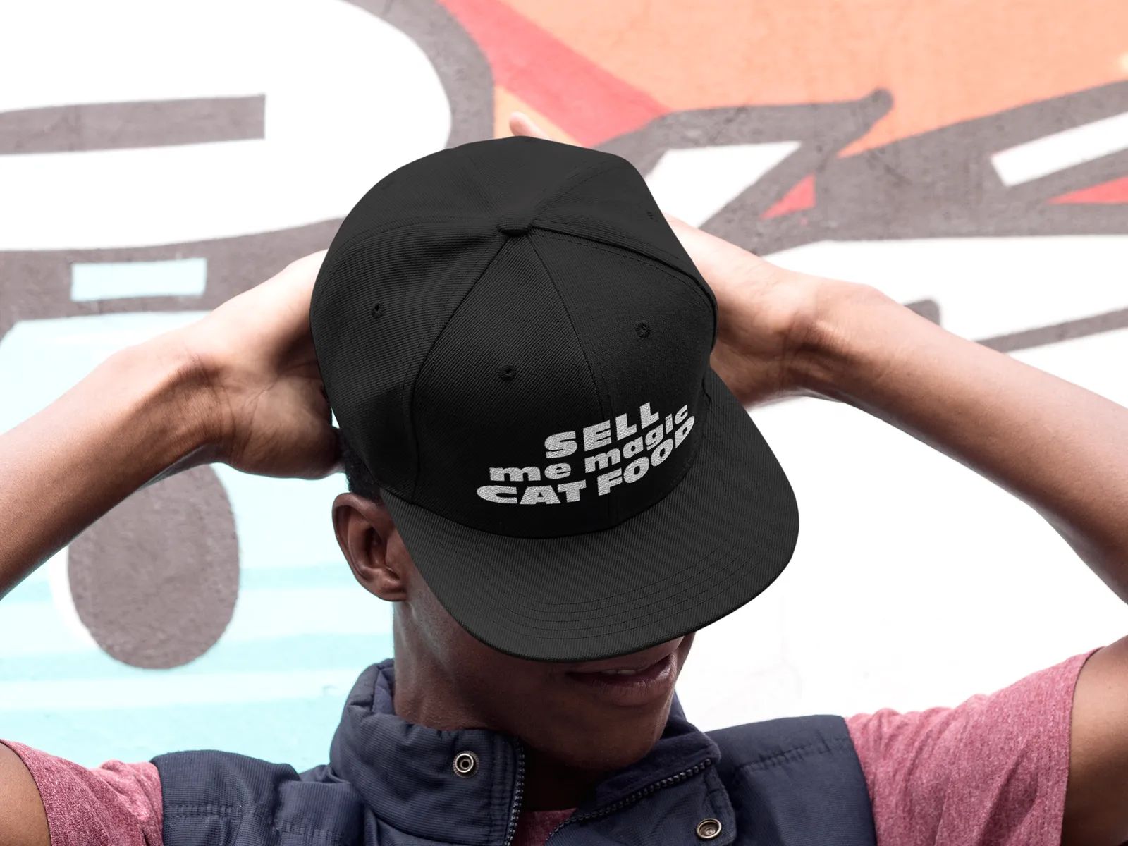 Rave Hat • Sell me magic cat food (Snapback Hat)
