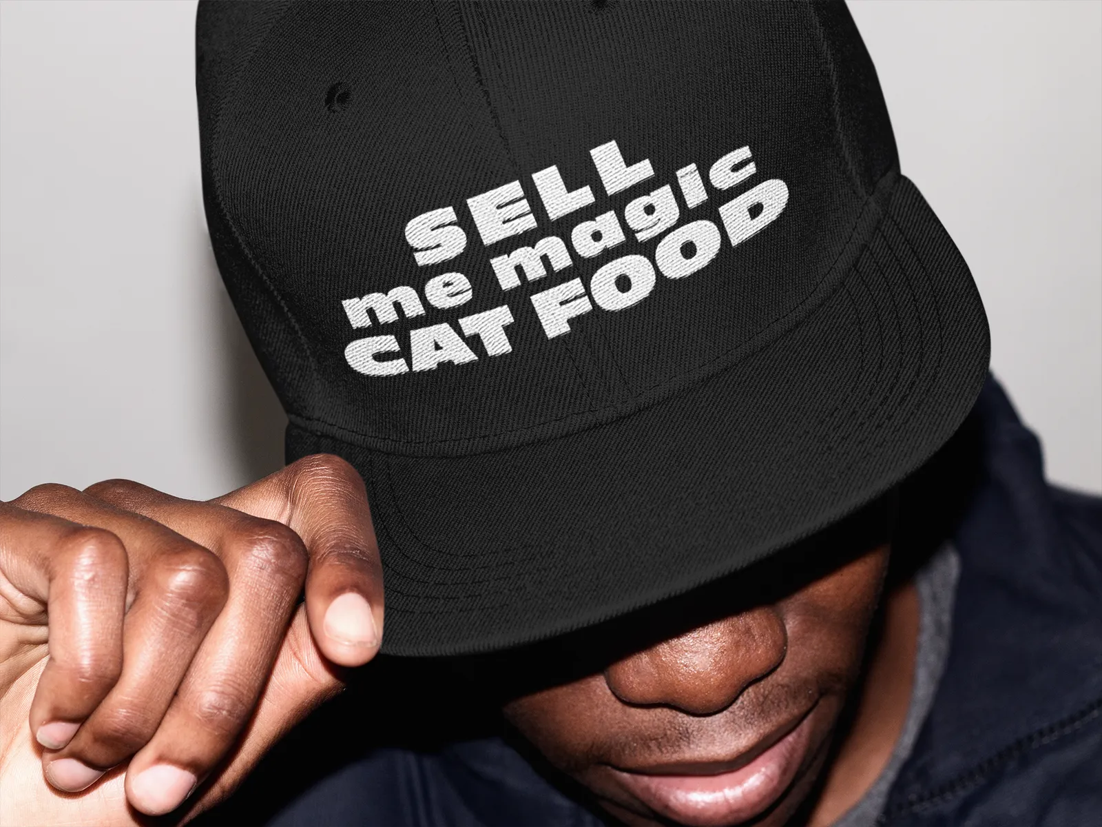 Rave Hat • Sell me magic cat food (Snapback Hat)