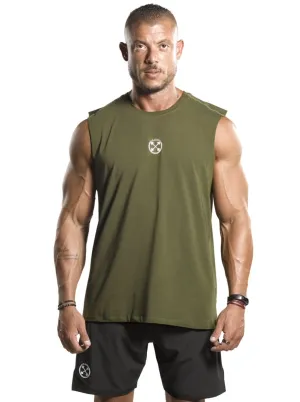 RAW CUT OFF Bar-Basic Tank [Olive Green]
