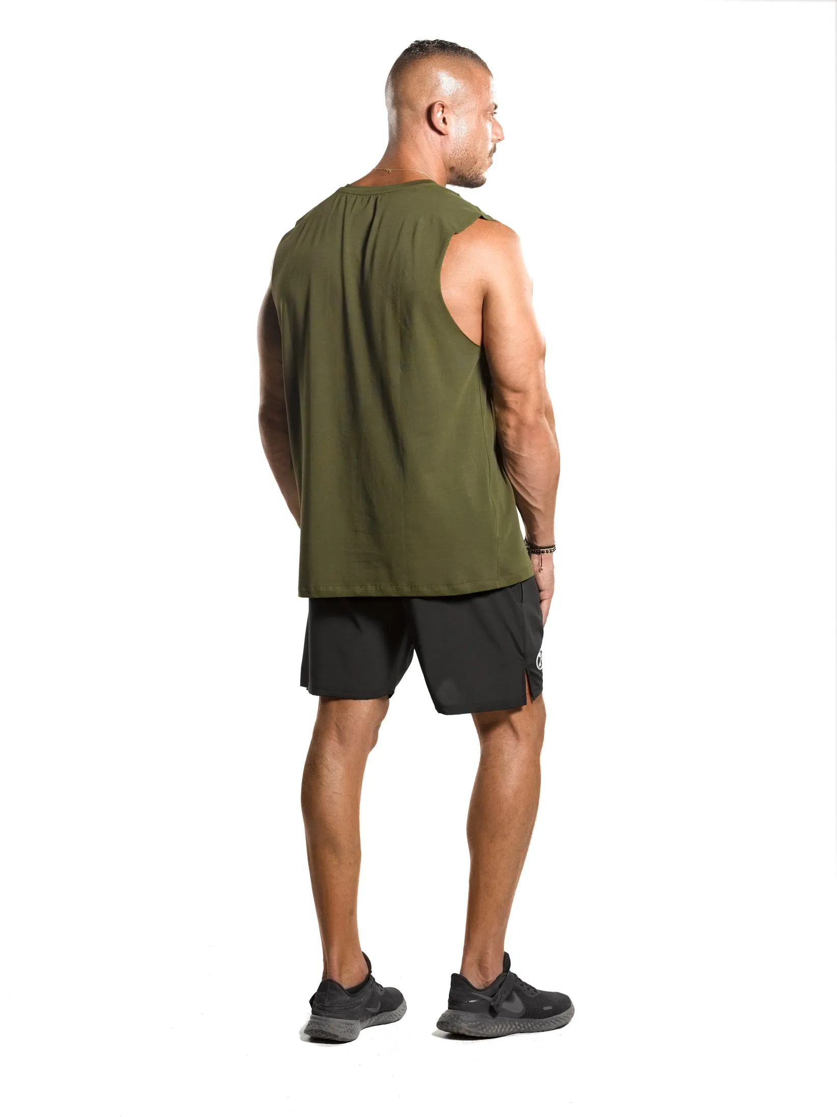 RAW CUT OFF Bar-Basic Tank [Olive Green]