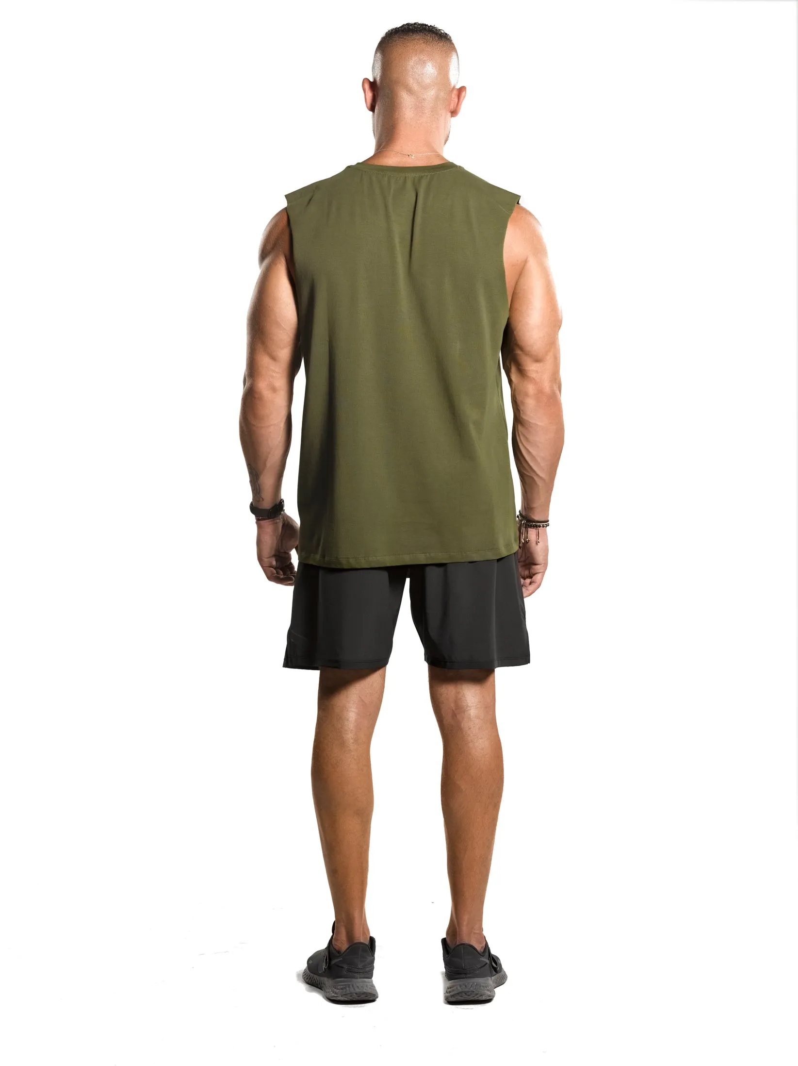 RAW CUT OFF Bar-Basic Tank [Olive Green]