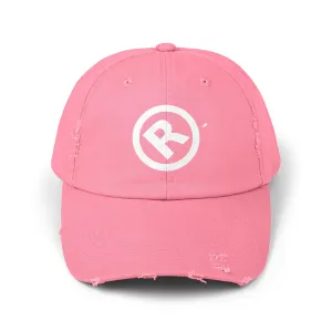 Raw Suhi "R" LOGO Distressed Dad Cap (True pink)