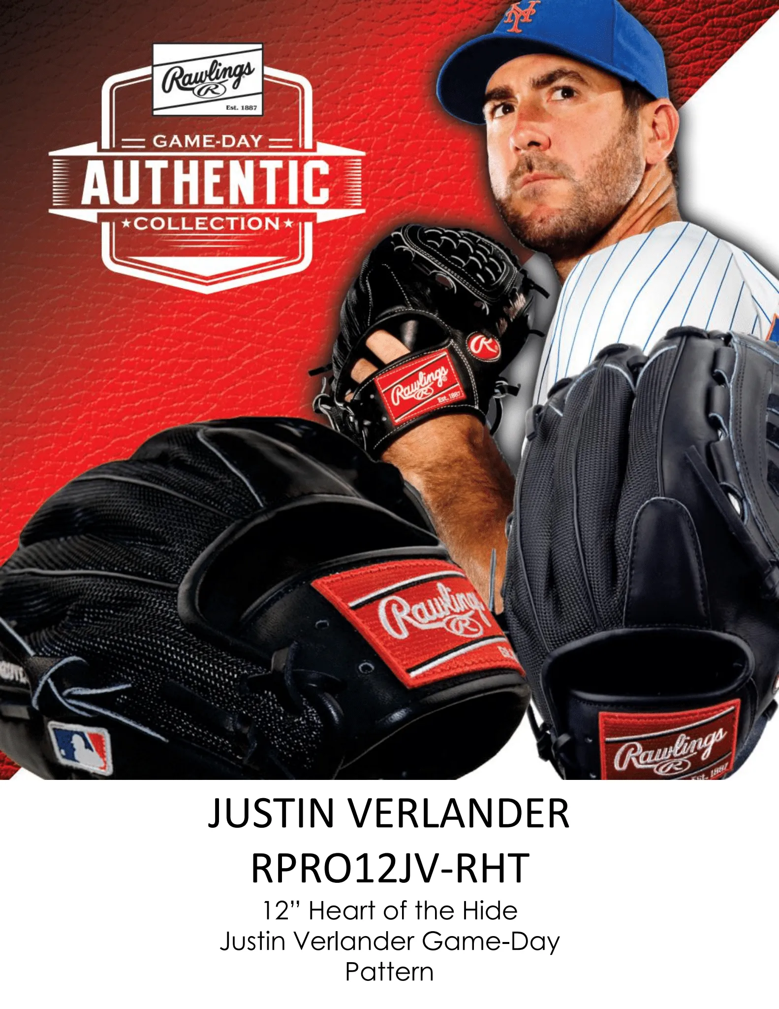 RAWLINGS "HEART OF THE HIDE" SERIES - MLB COLLECTION - JUSTIN VERLANDER