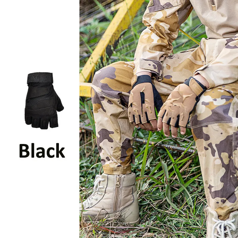 RECON GS2 Kids Tactical Fingerless Army Gloves "Battle Wolves"