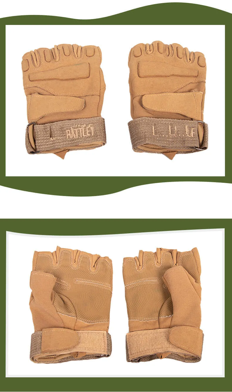 RECON GS2 Kids Tactical Fingerless Army Gloves "Battle Wolves"