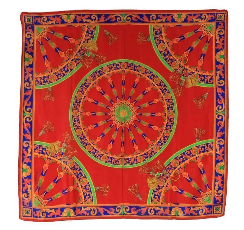 Red Carretto Print Silk Scarf