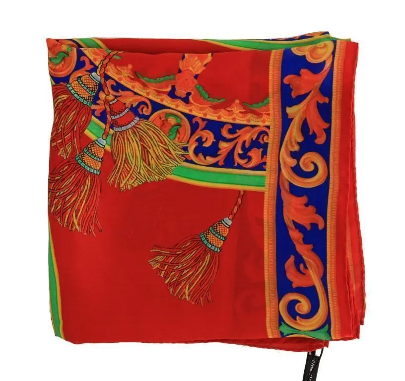 Red Carretto Print Silk Scarf