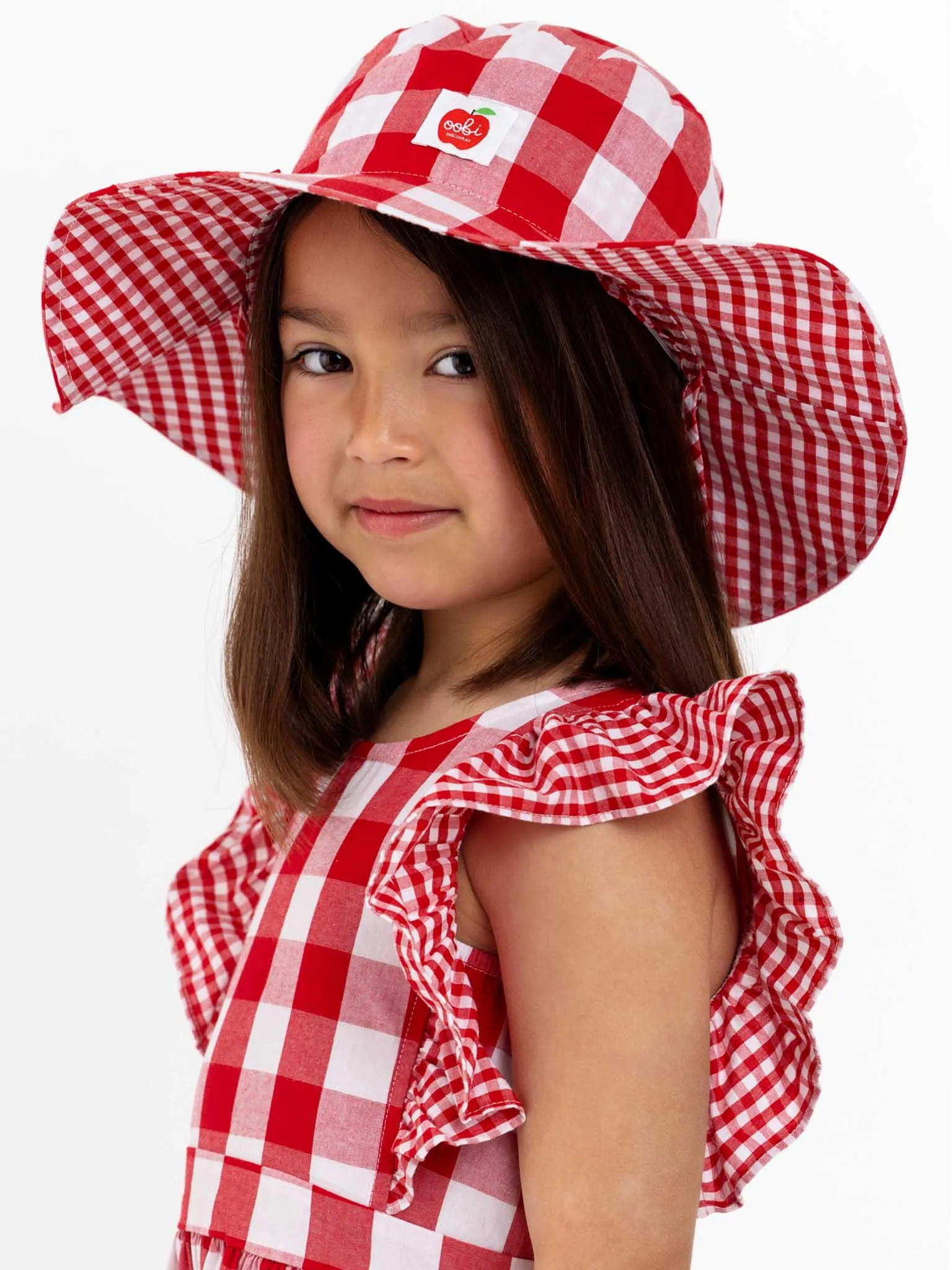 Red Check Chloe Ponytail Hat