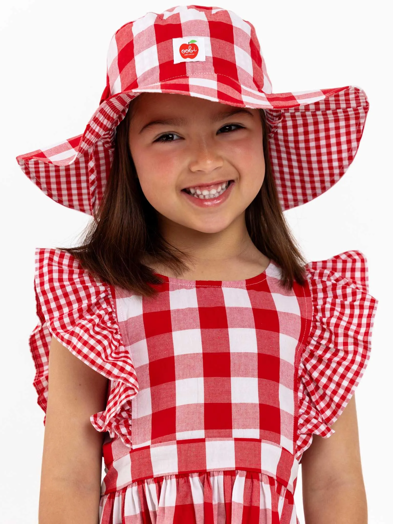 Red Check Chloe Ponytail Hat