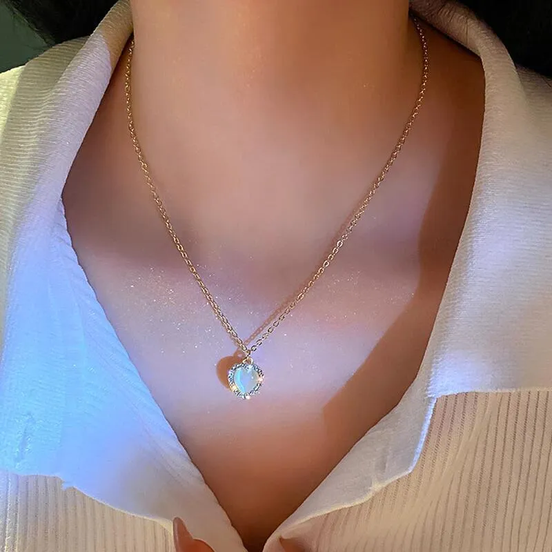 Red Cherry Gold Pendant Necklace For Women Wedding Birthday Gifts Jewelry