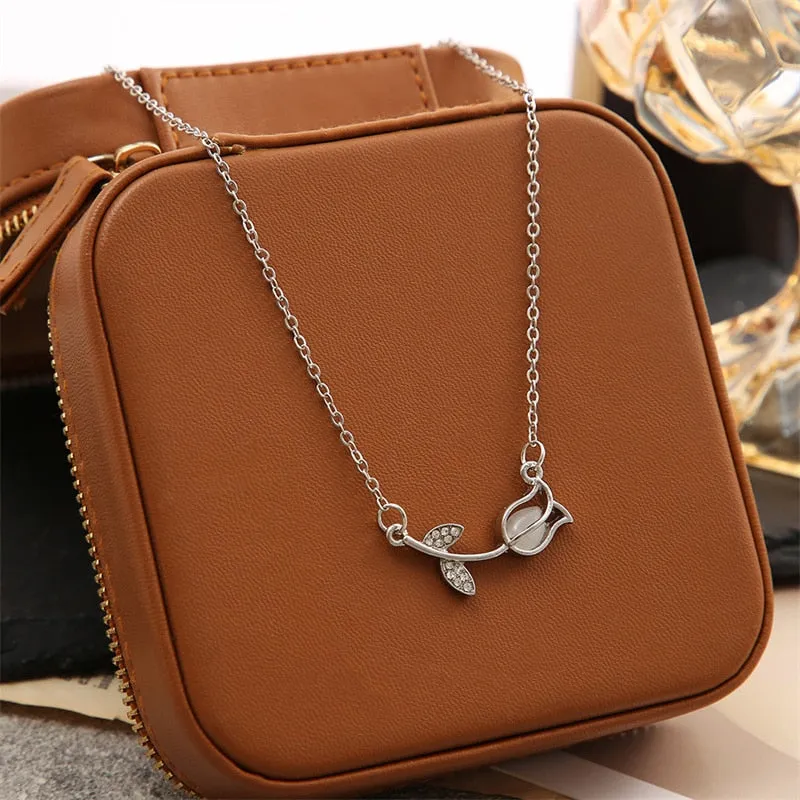 Red Cherry Gold Pendant Necklace For Women Wedding Birthday Gifts Jewelry