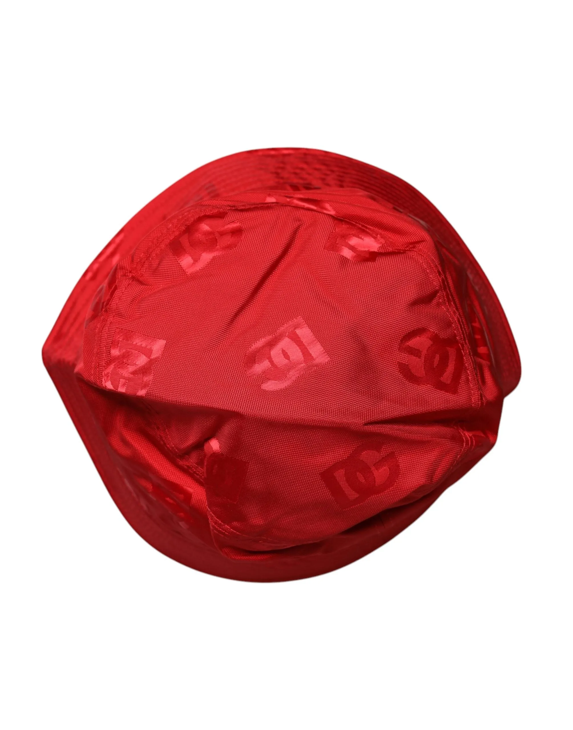 Red Logo Monogram Nylon Bucket Hat