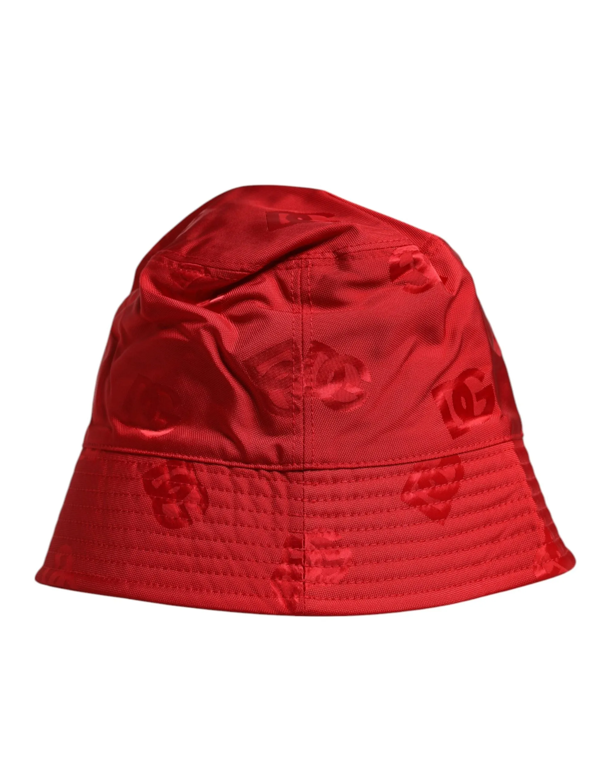 Red Logo Monogram Nylon Bucket Hat