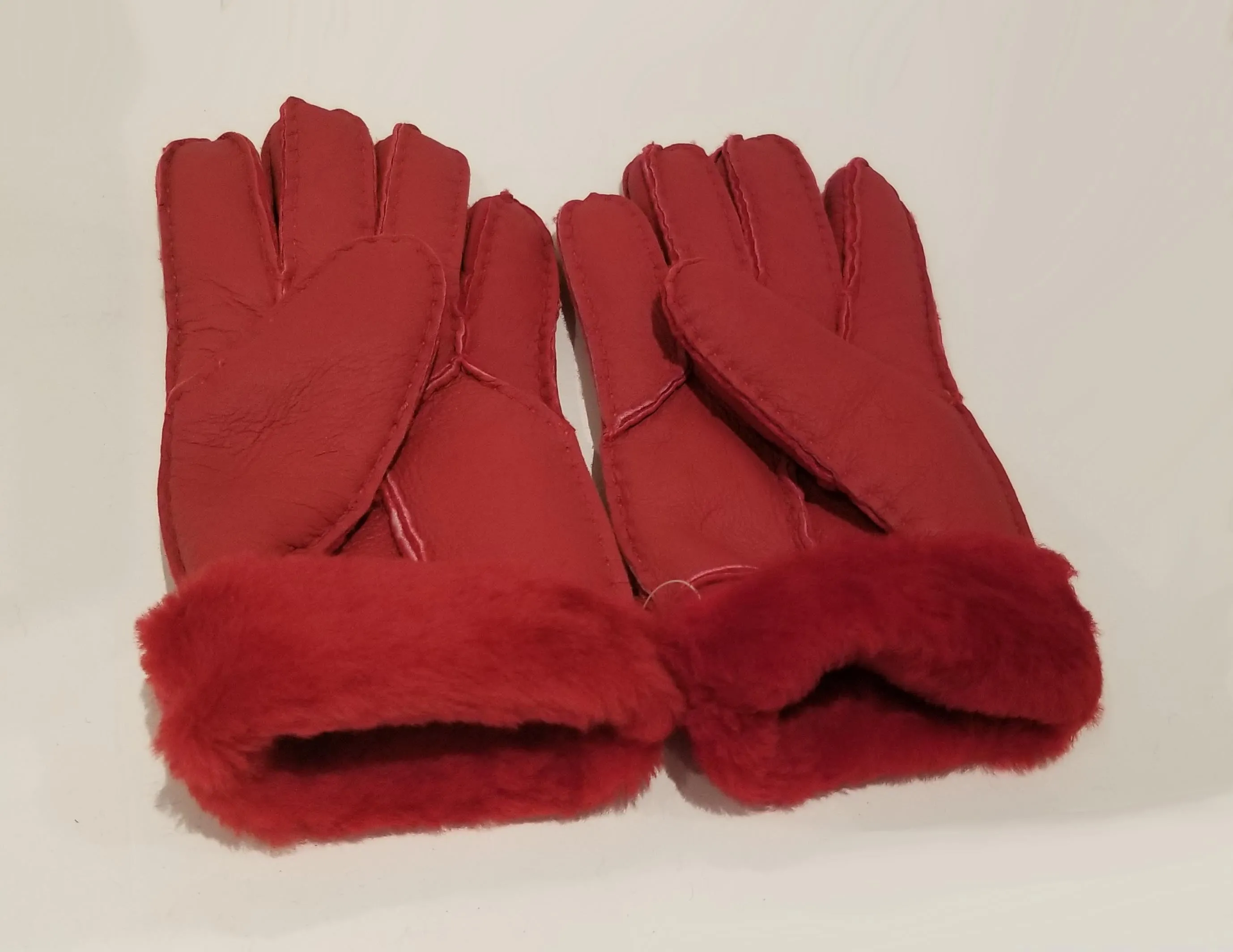 Red Sheepskin Gloves