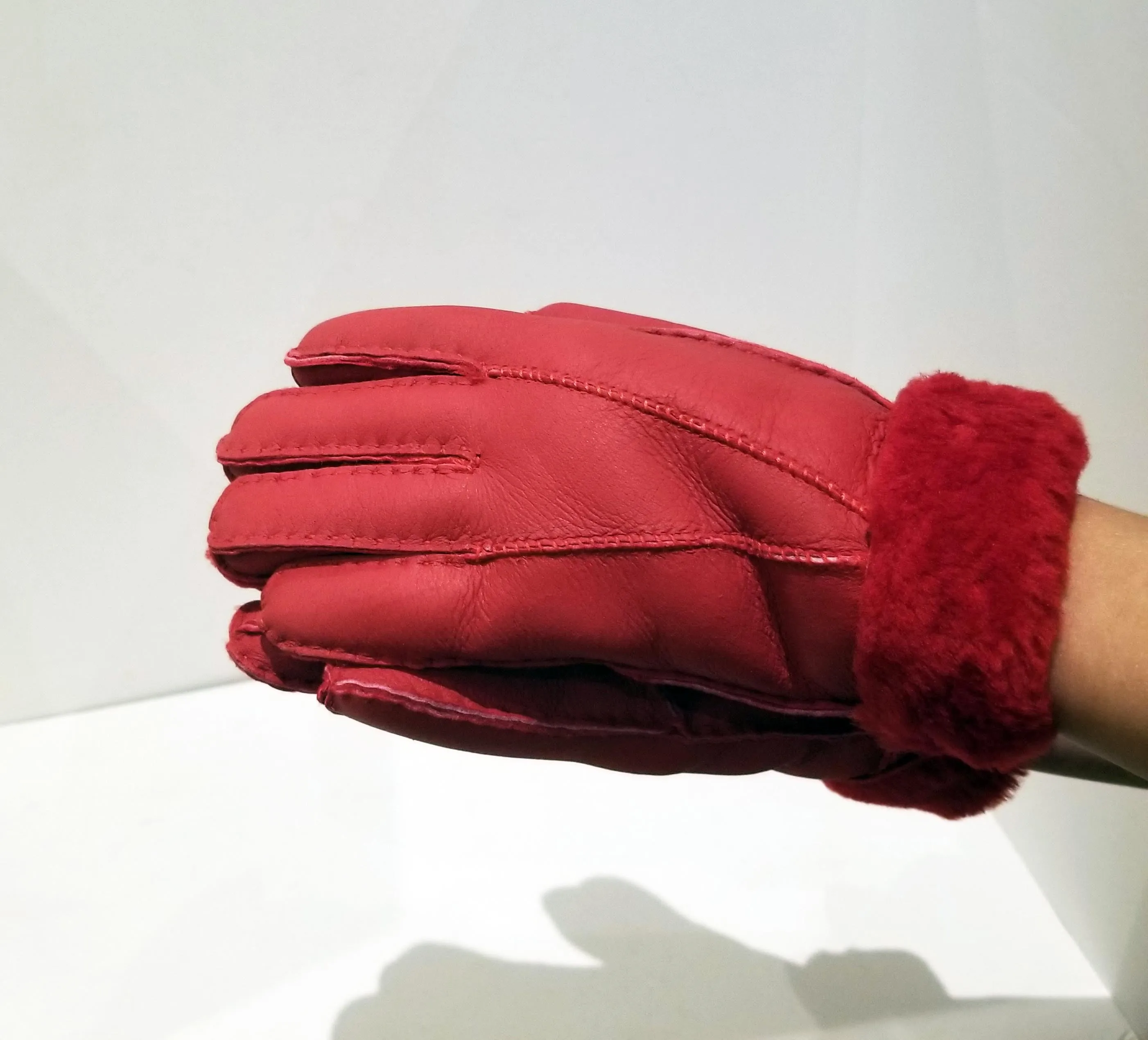 Red Sheepskin Gloves