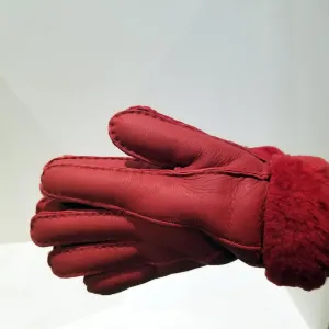 Red Sheepskin Gloves