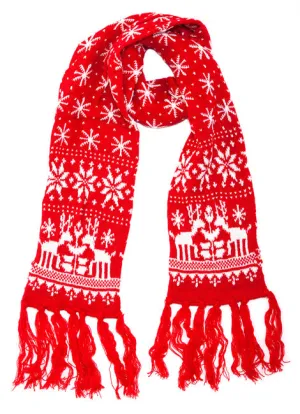 Red Snowflake Christmas Scarf