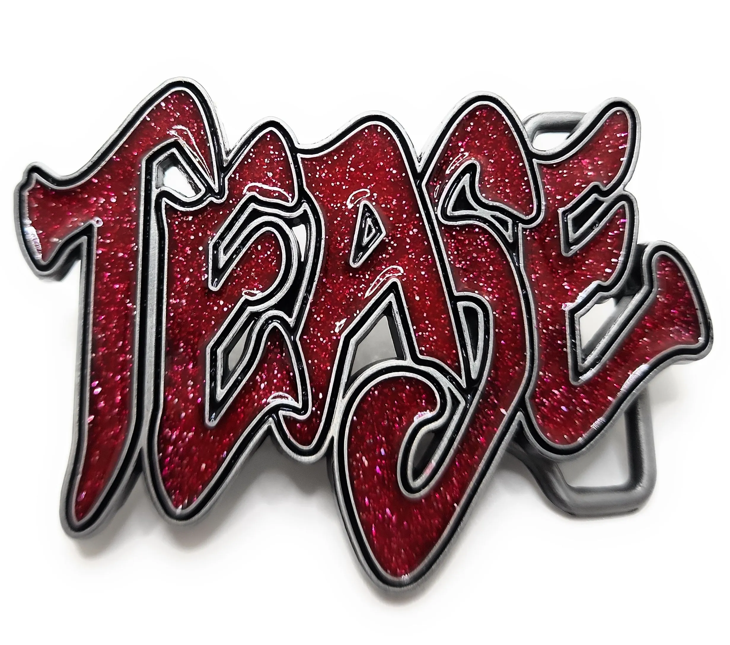 Red Sparkly "TEASE" Belt Buckle Funny