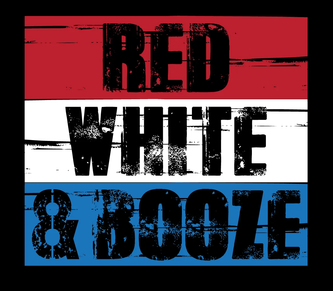Red White and Booze Fourth of July Short Sleeve Unisex T-shirt (3 Colors)