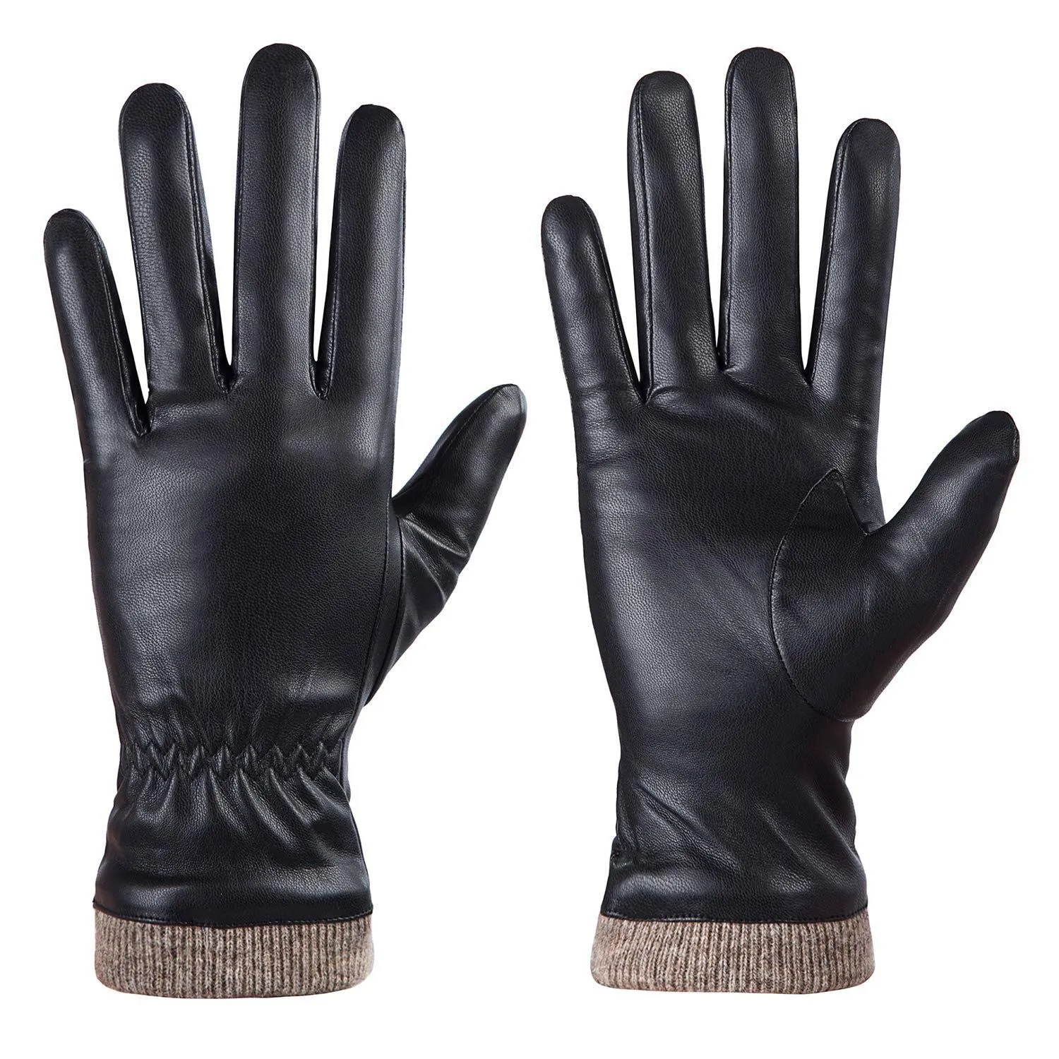 REDESS Winter Leather Gloves for Women, Wool Fleece Lined Touchscreen Gloves