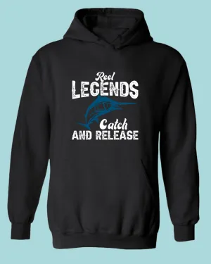 Reel Legends catch and release hoodie, fishing tees