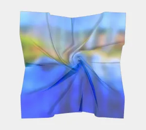 Reflections in blue and gold square scarf