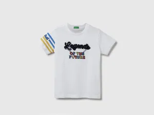 Regular Fit Round Neck Fleece-Lined Slogan T-Shirt