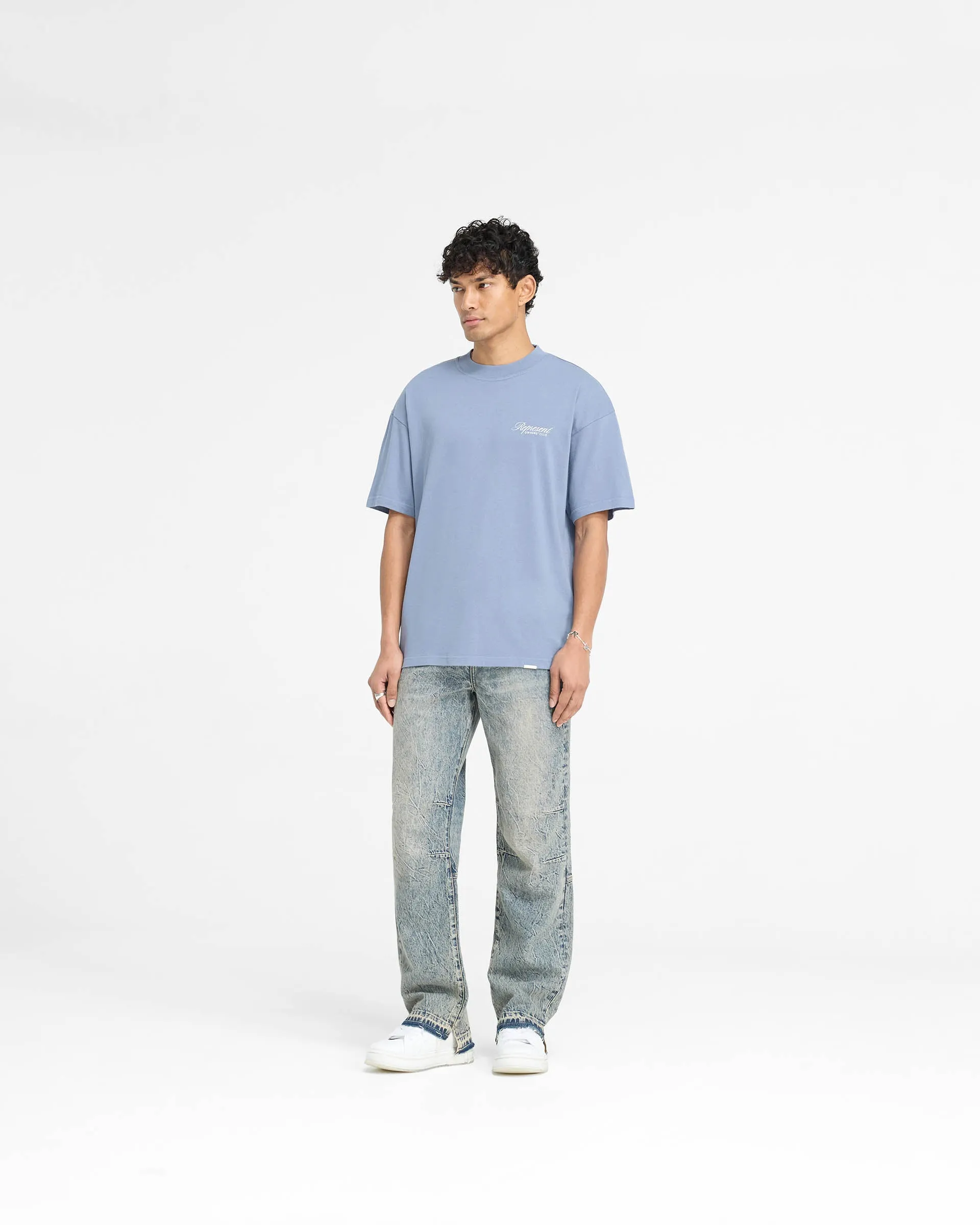 Represent Owners Club Script T-Shirt - Dusty Blue