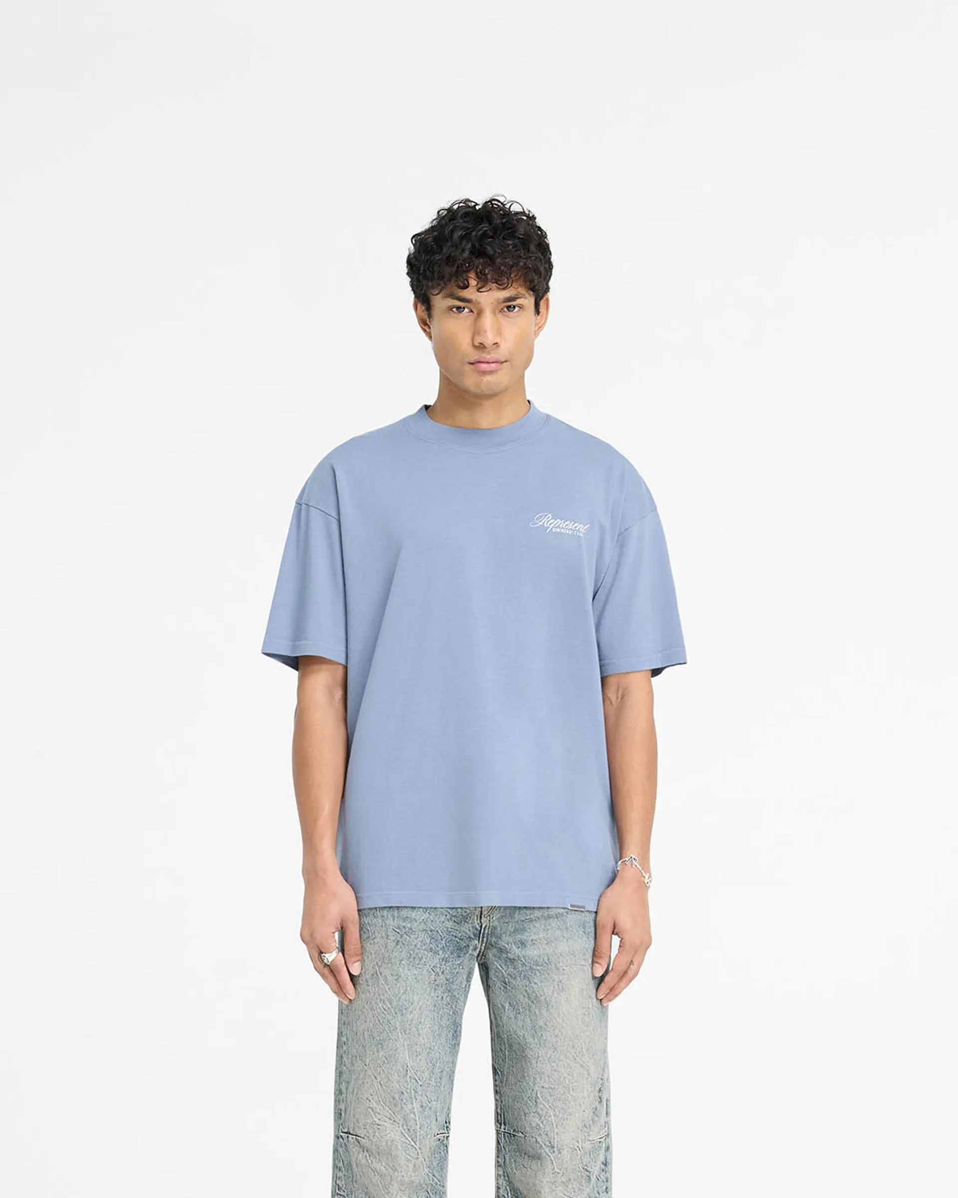 Represent Owners Club Script T-Shirt - Dusty Blue