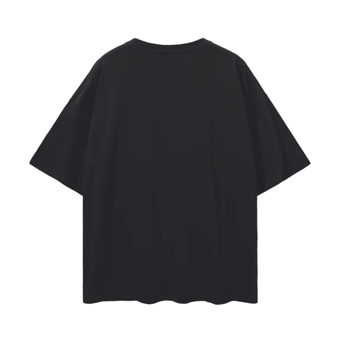 Resistencia Intersectional Pride Chicano Streetwear Style Graphic Tee on front of Black Oversize Deep Drop Shoulder Tee - 190 GSM