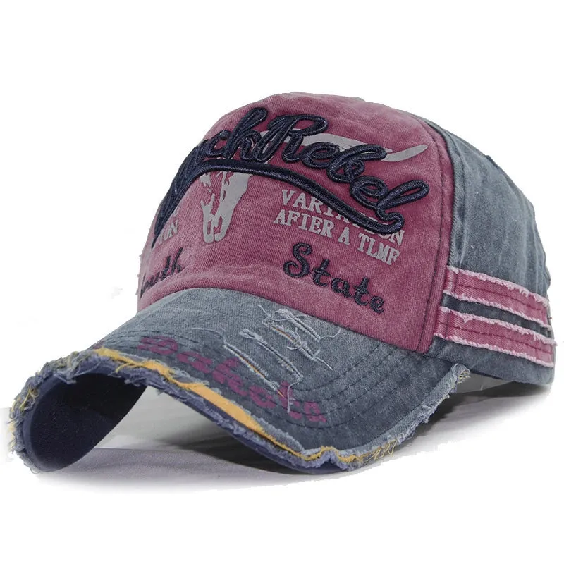 Retro Canvas Denim Patchwork Baseball Cap - Women's Vintage Unisex Snapback Hat, Autumn Hip Hop Summer Hats