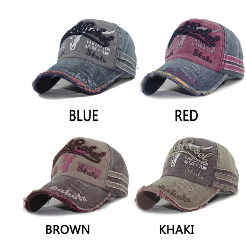 Retro Canvas Denim Patchwork Baseball Cap - Women's Vintage Unisex Snapback Hat, Autumn Hip Hop Summer Hats
