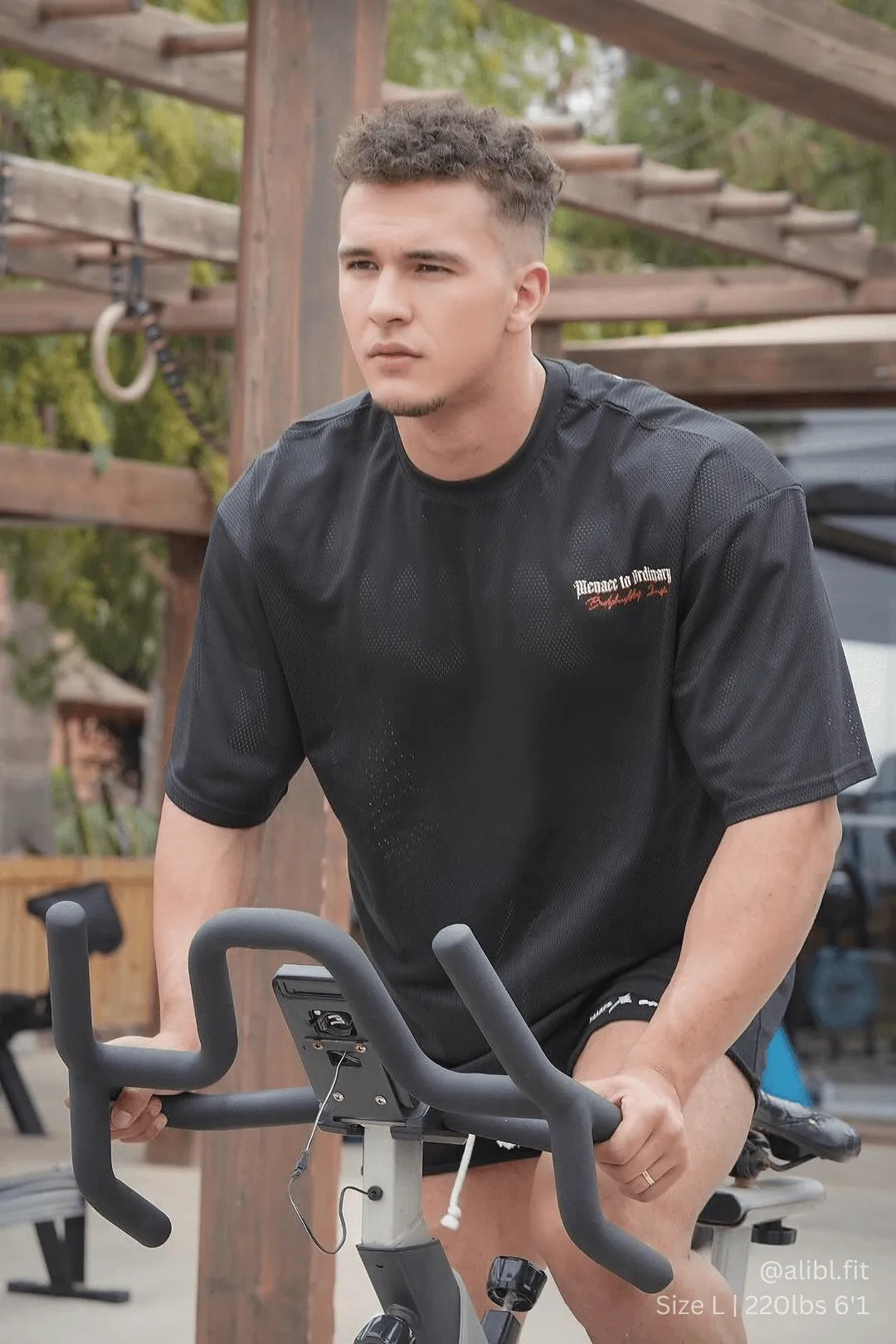 Retro Oversized Mesh T-Shirt - Black