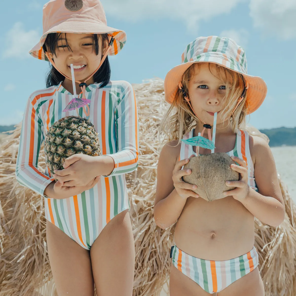 REVERSIBLE BUCKET HAT Summer Stripe