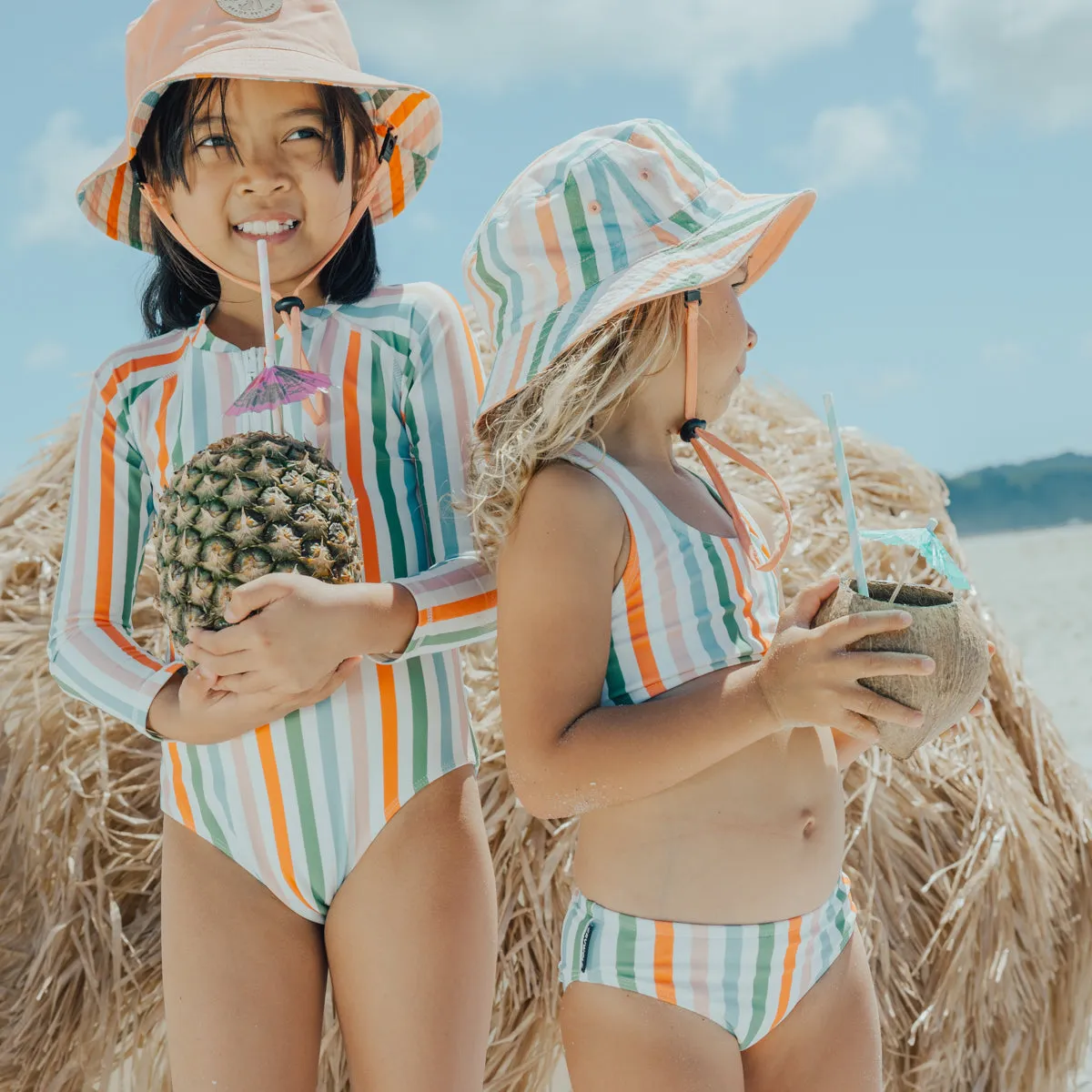 REVERSIBLE BUCKET HAT Summer Stripe