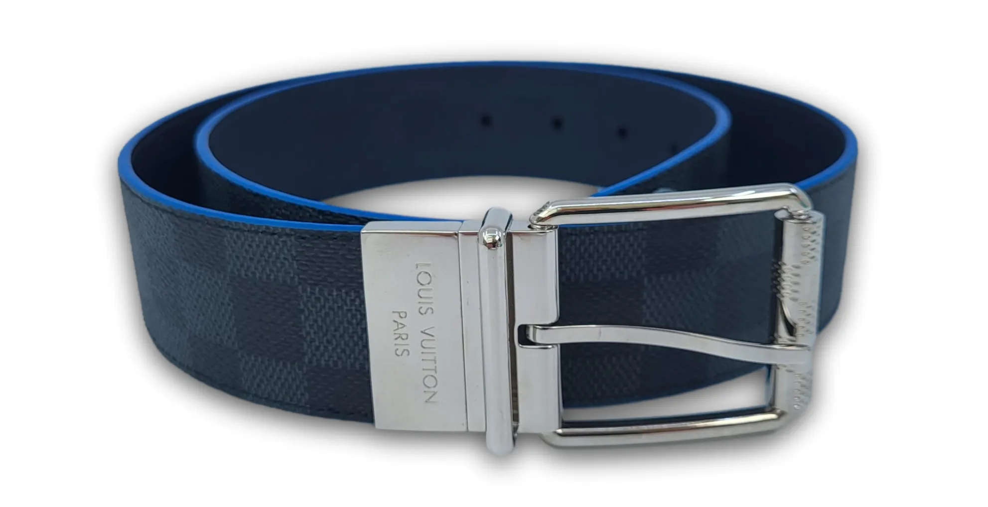 Reversible Damier Graphite Map 40 MM Belt