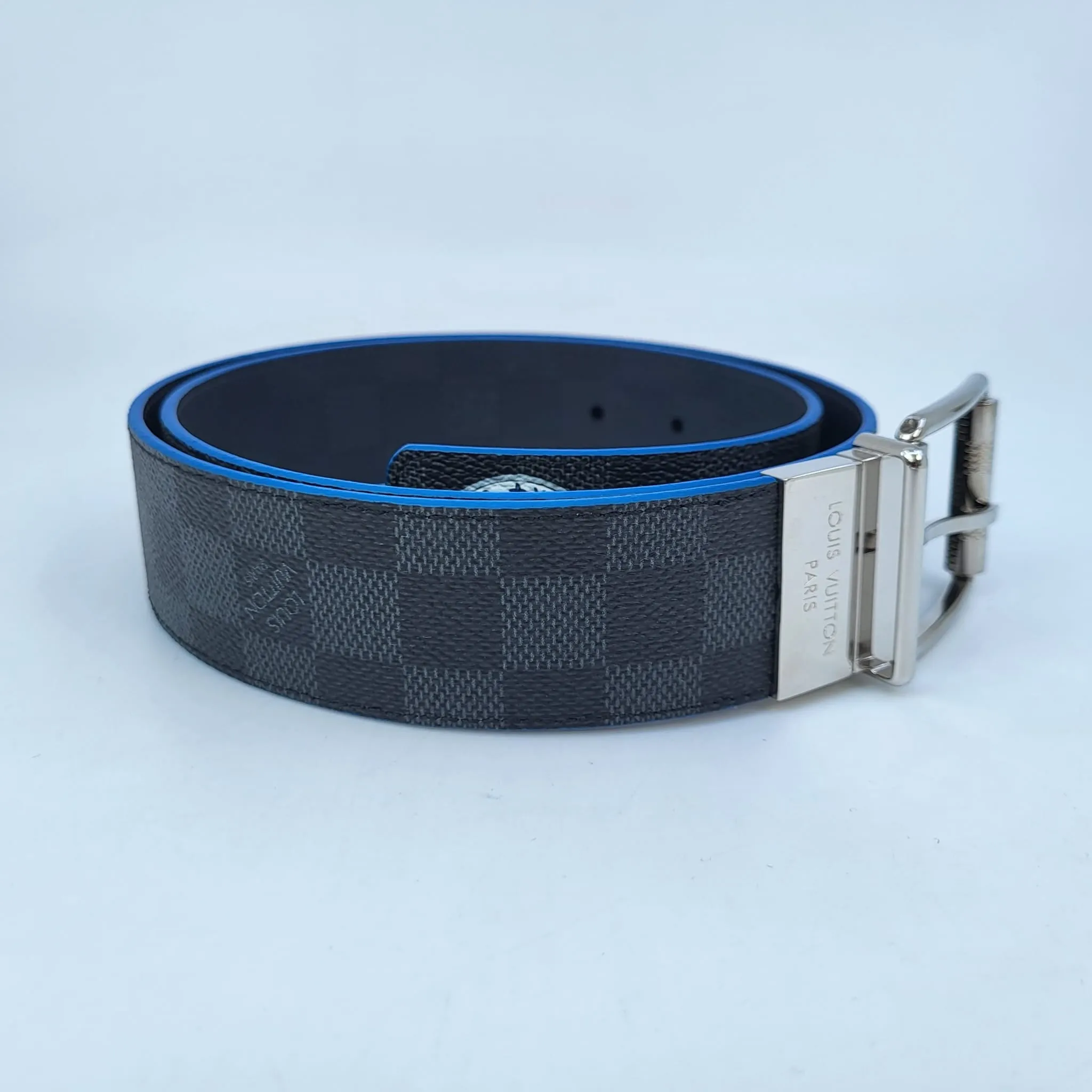 Reversible Damier Graphite Map 40 MM Belt