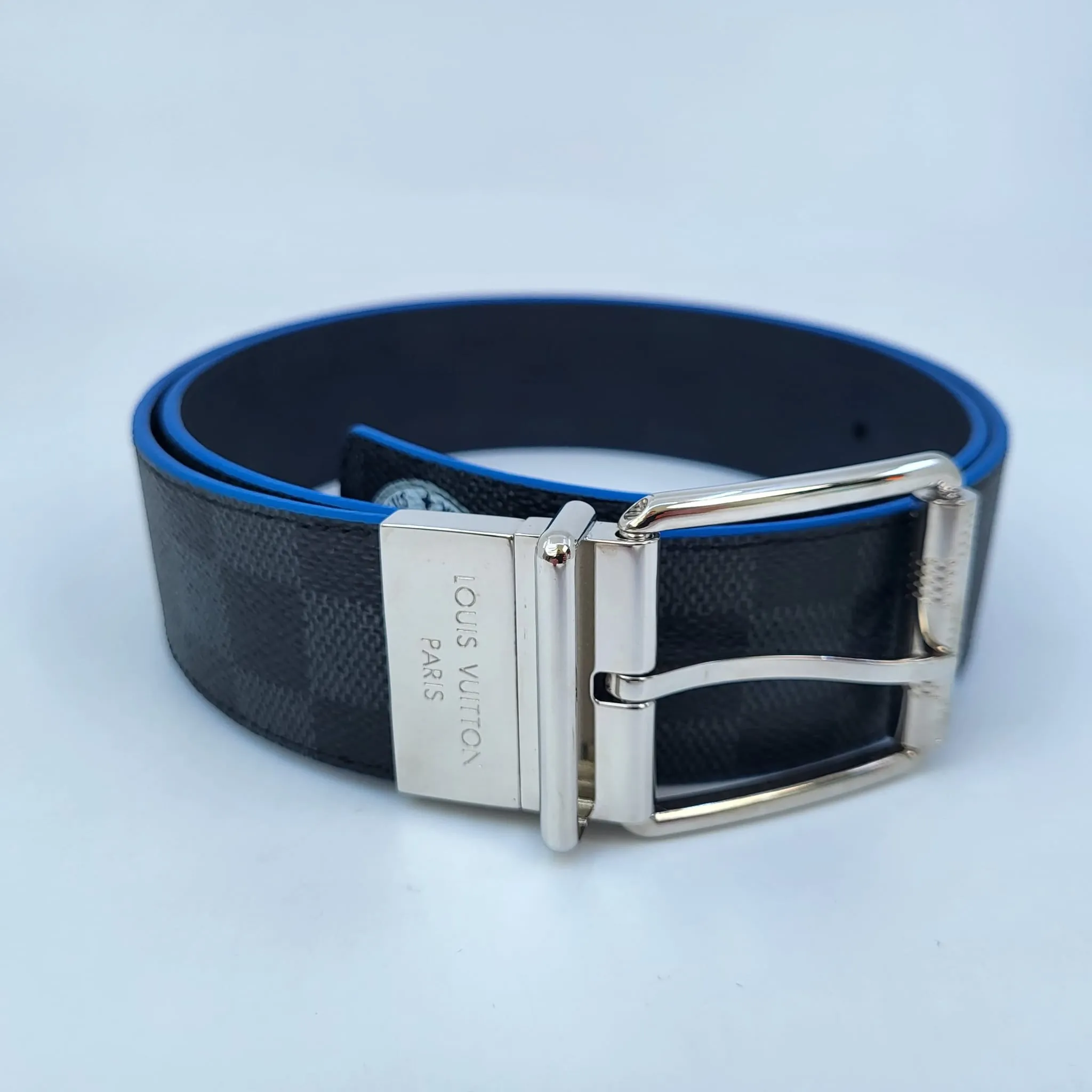 Reversible Damier Graphite Map 40 MM Belt