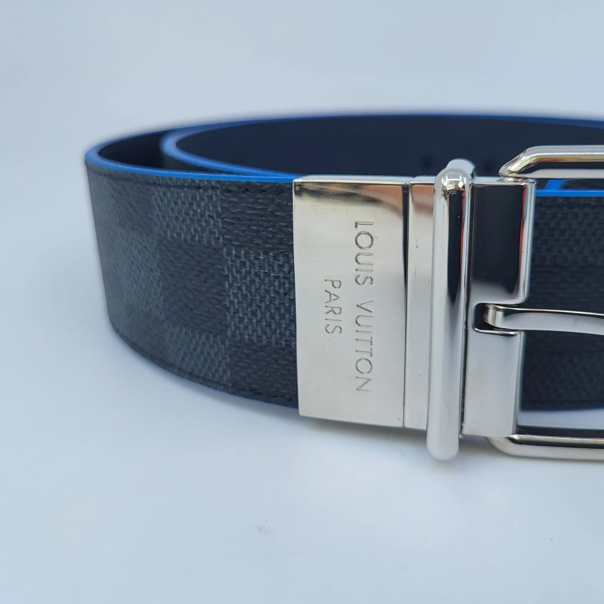 Reversible Damier Graphite Map 40 MM Belt