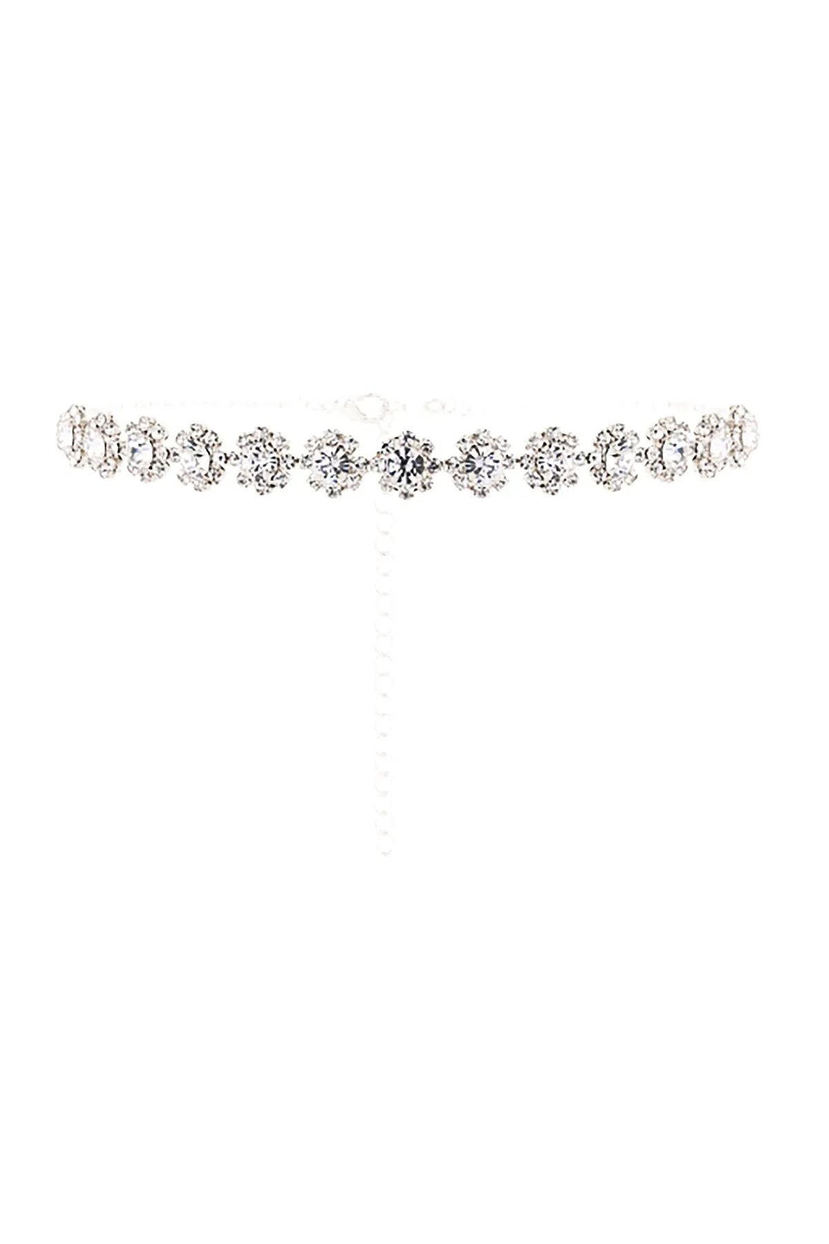 RHINESTONE FLOWER CHOKER COLLAR NECKLACE