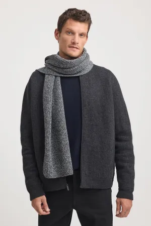 Rib Knit Scarf | Black & White